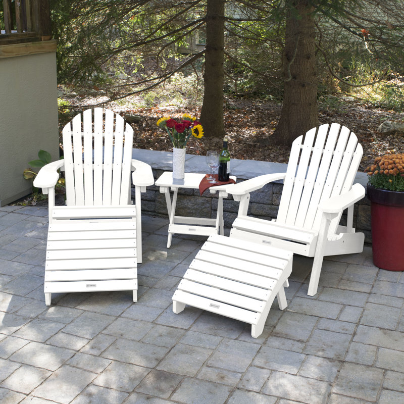 Anette Outdoor Adirondack Chair, White