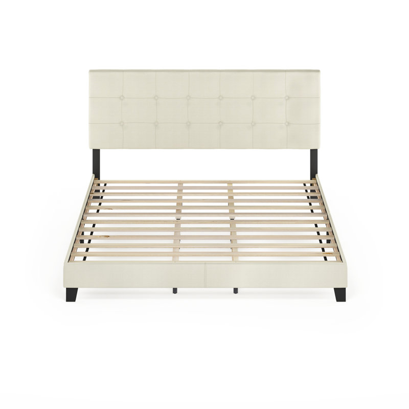 Anding Upholstered Slat Bed, Linen, King