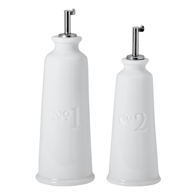 Fitz and Floyd Everyday White Bistro Oil & Vinegar Set