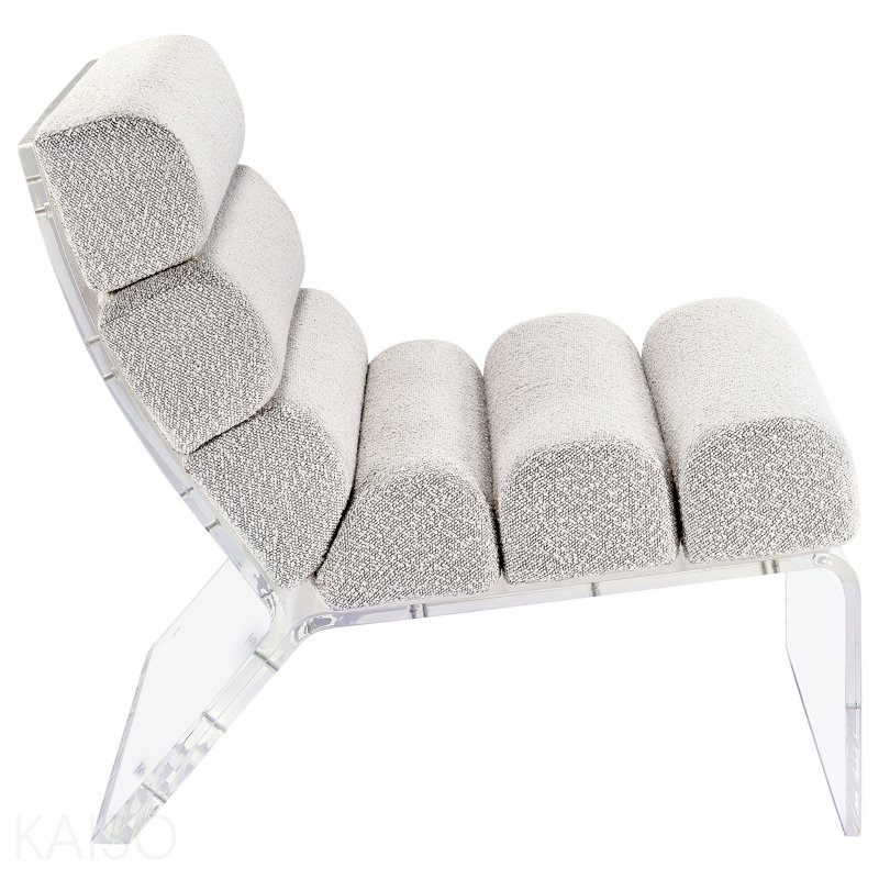 Chaise rembourrée en acrylique Ivory Boucle