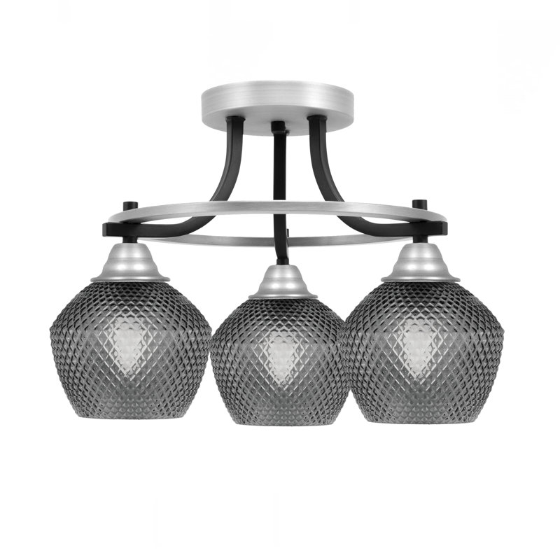 Verre fumé 6 "Paramount, Noir mat/nickel brossé, Noir