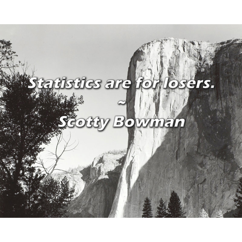 Scotty Bowman Citation: Les chiffres sont pour les perdants., H 15 po x l 18 po