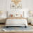 Mieya Upholstered Platform Bed Frame with Tufted Nailhead Trim Wingback Headboard-741877961-741877964