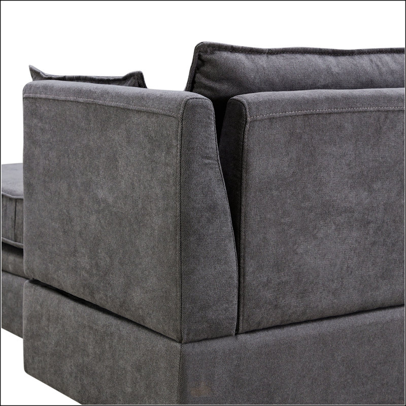 Modern Large U-Shape Modular Sectional Sofa, Beige