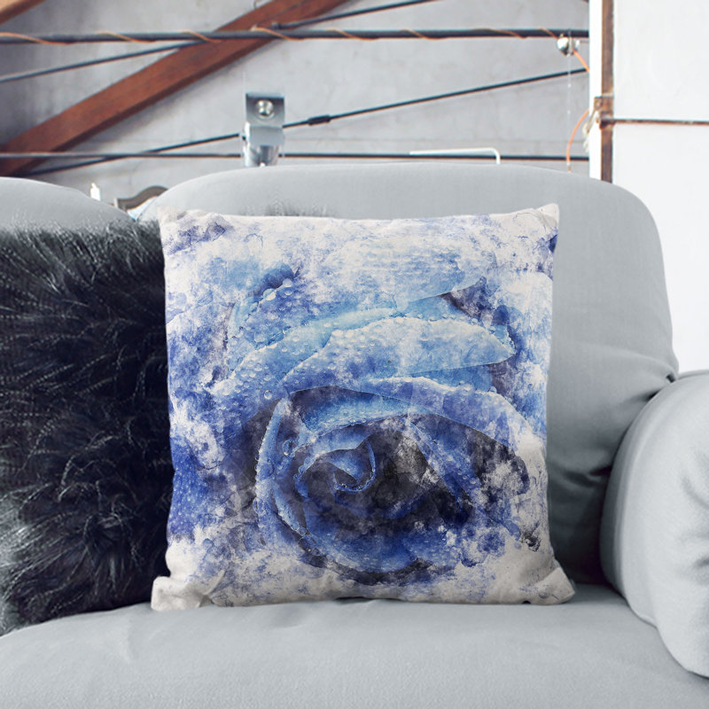 Floral Square Throw Cushion, 55cm H x 55cm W x 20cm D
