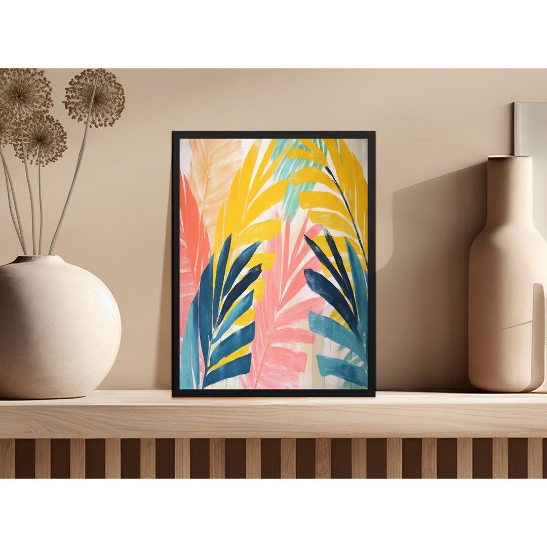 Abstract Colorful Leaves Wall Decor Interior Design Framed Poster