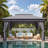 13 Ft. W x 10 Ft. D Soft Top Steel Patio Gazebo with 2-Tier Canopy and Zippered Mesh Netting for Outdoor, Patio, Garden, and Backyard Activities-113390024