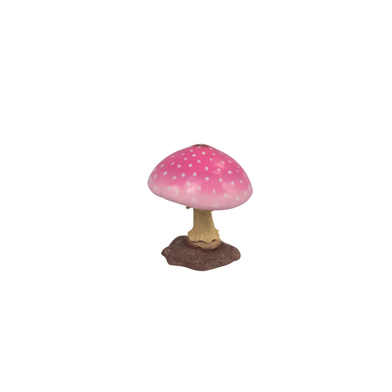 Small Pink Mushroom Over Sized Statue