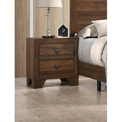 Table de chevet transitionnelle 1Pc 2 tiroirs avec quincaillerie de chambre en métal