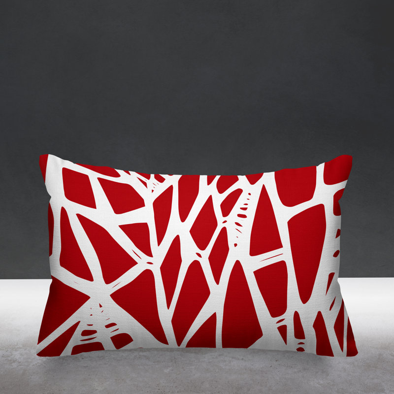Coussin intérieur / extérieur Rodman Tribal Abstract, Rouge