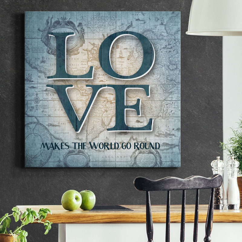 «Love», reproduction d'art textuel sur toile tendue, H 40 po x l 40 po x P 1 po