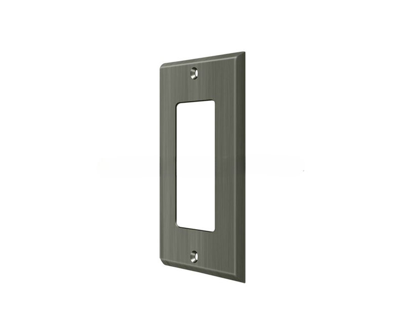 Deltana SWP4754U15A Switch Plate; Single Rocker; Antique Nickel Finish, Antique Nickel
