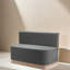 Ensemble de 2 bancs rembourrés en similicuir gris
