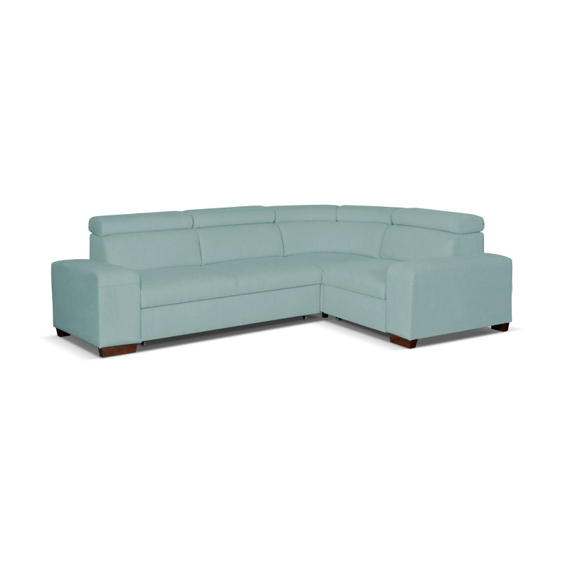 Cleverly 4 Seater Sofa Bed, Right Hand Facing, Light Blue/Green