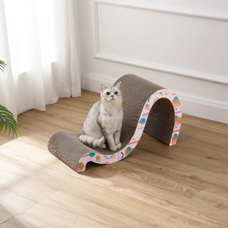 Grattoir pour chat à onde double en carton 27 po Kona