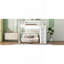 Lit mezzanine double en bois avec garde-robe intégré et tablettes de rangement-587871765