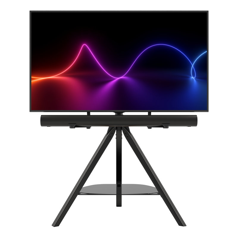 Catasauqua Tripod TV Stand with Soundbar Holder for TVs up to 70", Black