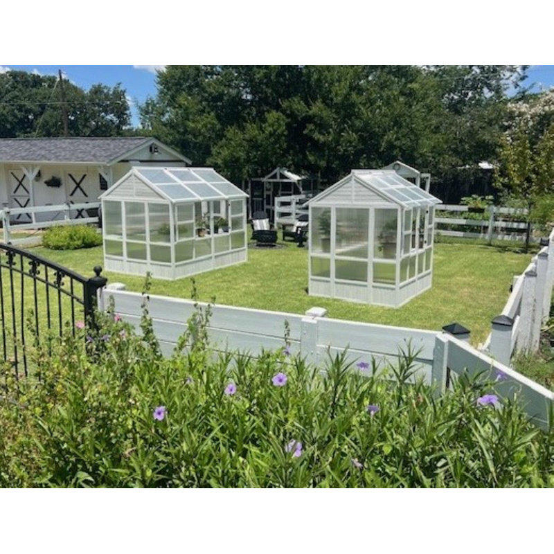 Zylina White Wood Greenhouse with Acrylic Panels, 84in x 72in x 72in