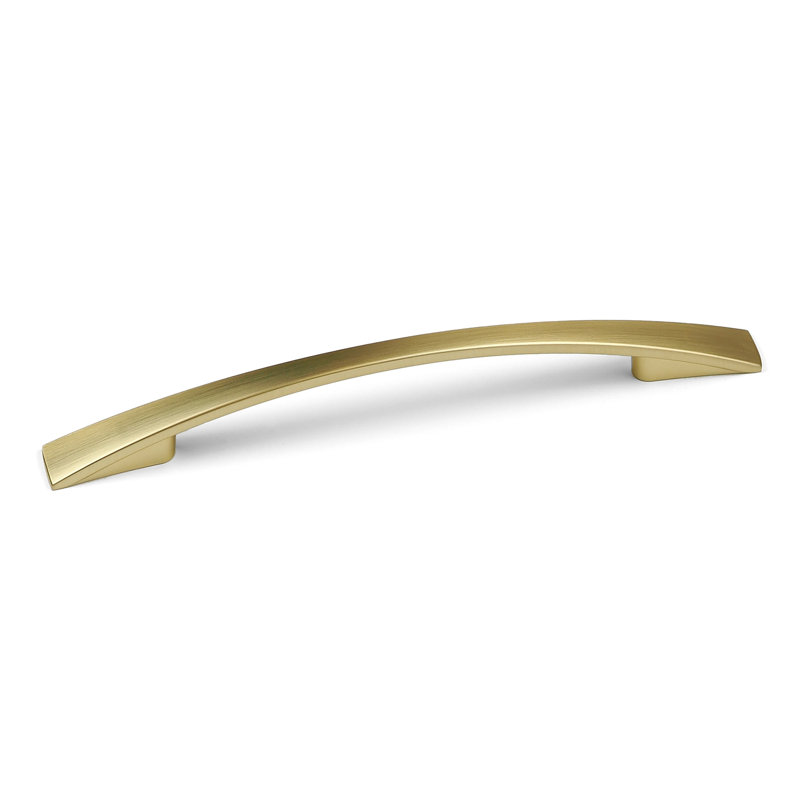 Brushed Brass Slim Bow Handles, 128mm