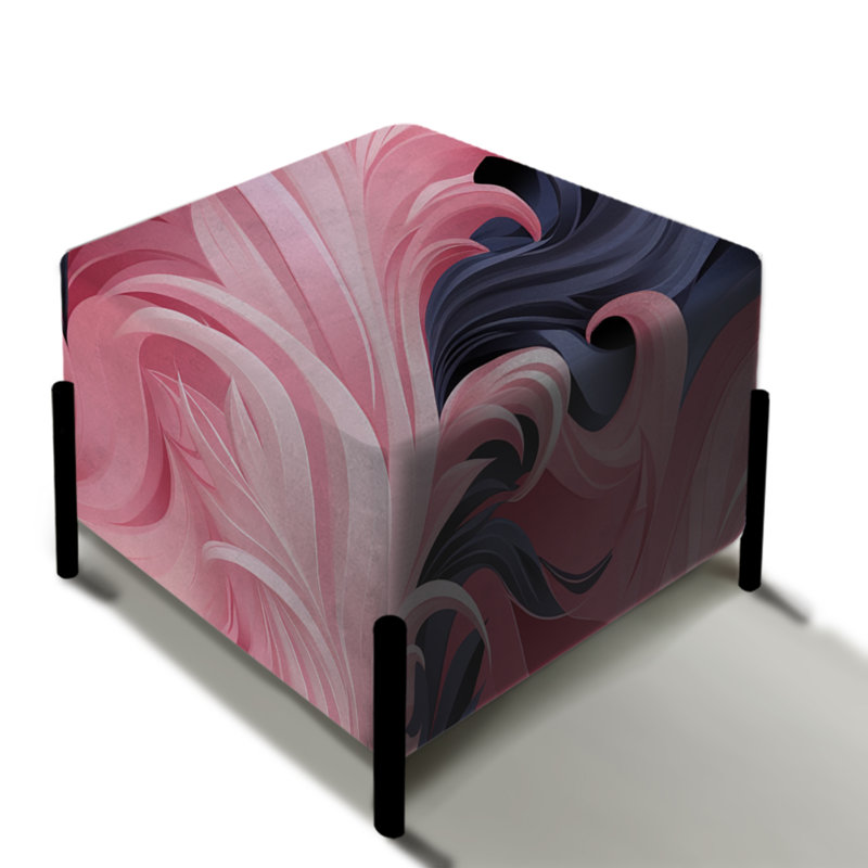 Sphynx rose en spirale - repose-pieds carré abstrait