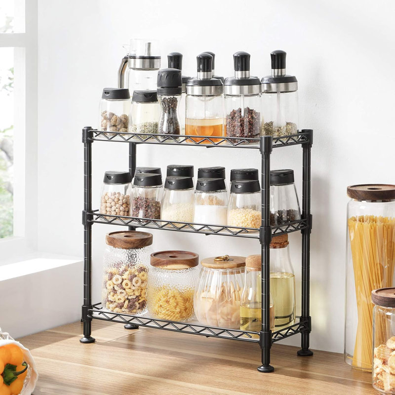 Taeko 40cm W Steel Shelving Unit, Satin Black