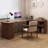 Nut-brown L-Shaped Solid Wood with 3 drawers desk-90472291-90472296