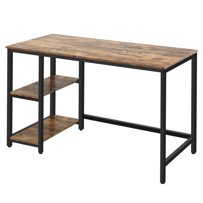 Wooden Computer Deskwith Adjustable Shelf, 29.5" H x 47" W x 24" D, Coffee