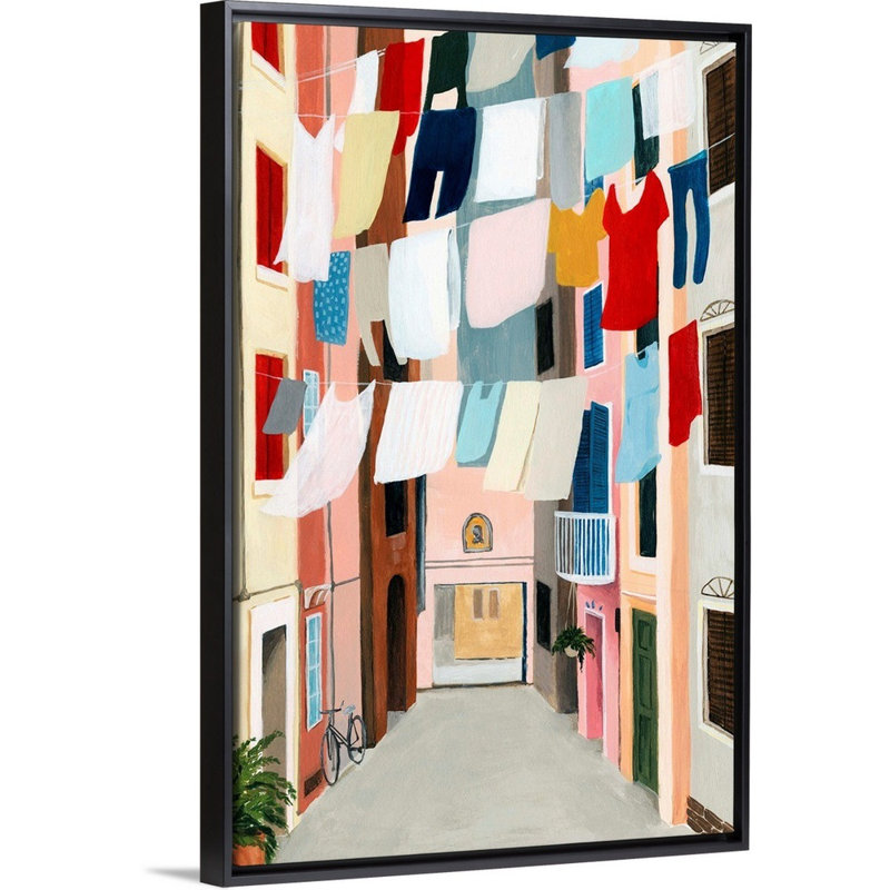 « Laundry Day II » par Grace Popp-impression sur toile, Toile avec cadre noir, H 20 po x l 14 po x P 1,75 po