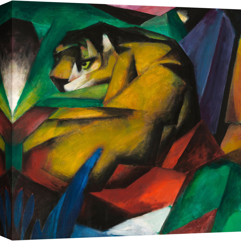 1AA6303 The Tiger by Franz Marc - Wrapped Canvas Print, 70cm H x 70cm W x 4cm D