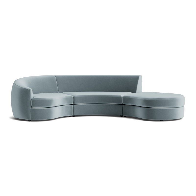 Giselle 3-Piece Left Arm Sectional, Performance Velvet - Harbor