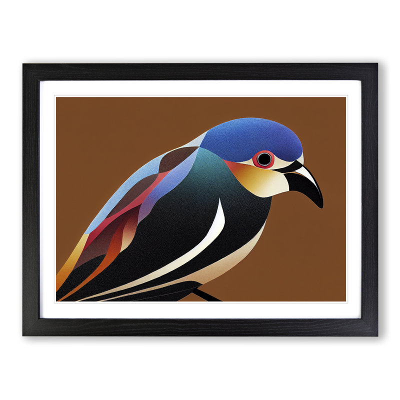 Abstract Bird - Single Picture Frame Print, Black Framed, 34cm H x 46cm W x 2cm D