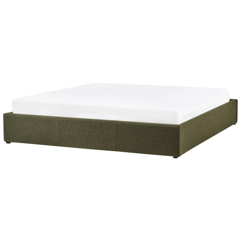 Upholstered Boucle Lift Up Storage Ottoman Bed, Super King (6')