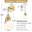 Modern Gold Pendant Wall Sconce with Adjustable Cord, 19.7" Cone Frosted Glass Shade, E26 Dimmable Vanity Light for Bedroom Bathroom Living Room