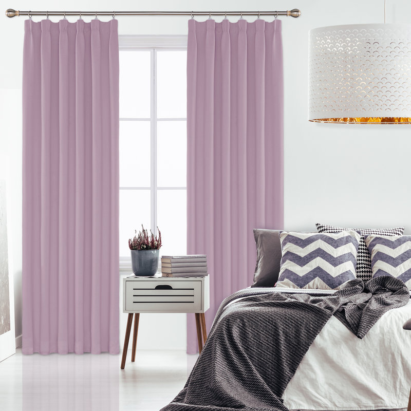 Farhod Blackout Curtain Pair, Black,  132cm Width x 229cm Drop