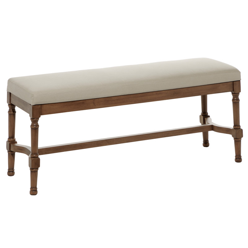 Alphus Linen Upholstered Bench, Brown