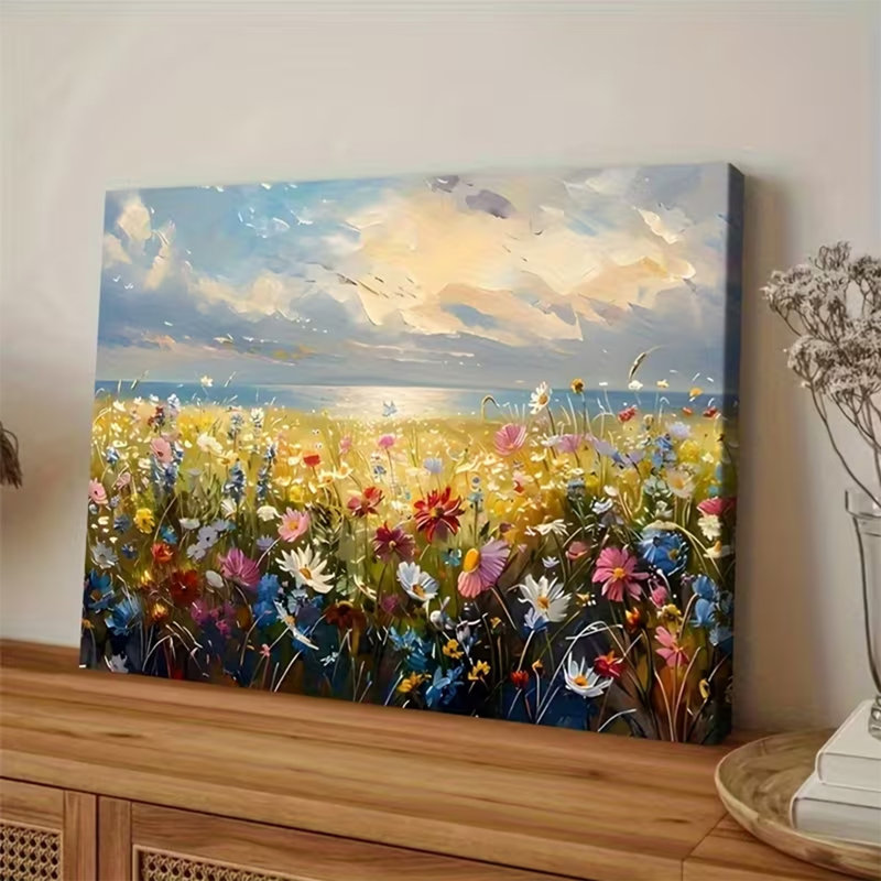 Peinture sur toile cadre champêtre, 16 x 24 pouces, Conception de l'œuvre d'art-1