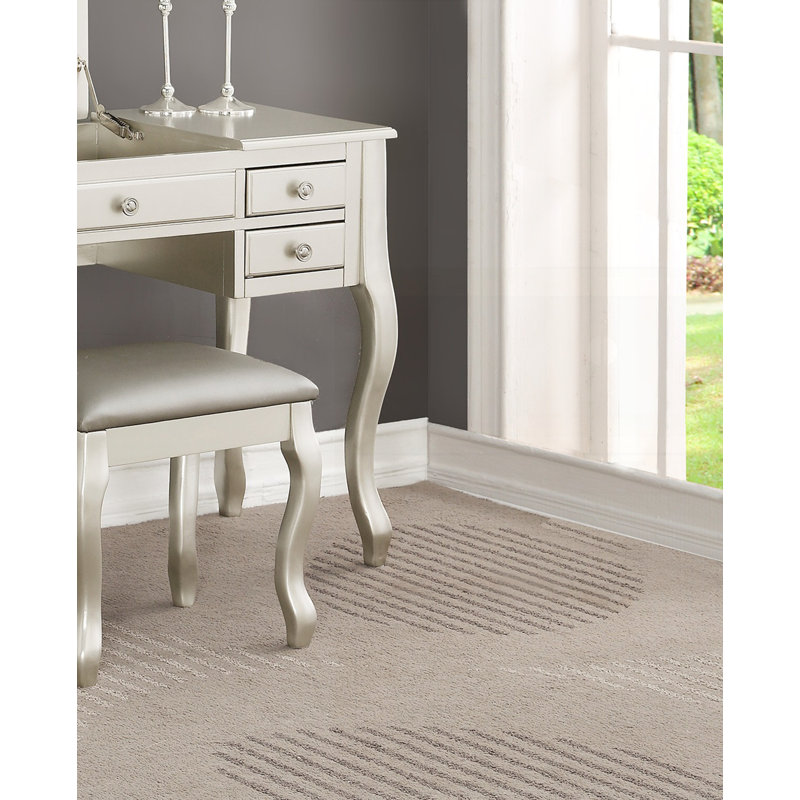 Classic Vanity Set with Stool, Silver