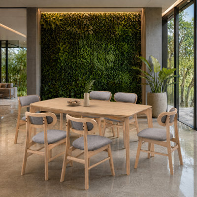 5-Piece Solid Wood Dining Set with Sculpted Chairs