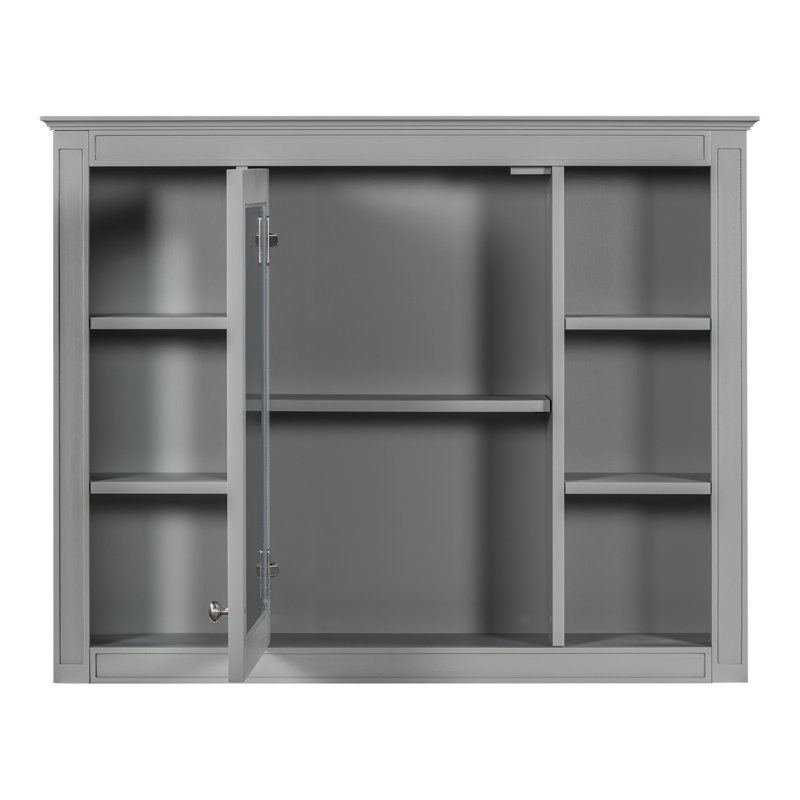 Meuble-lavabo de 36 po avec miroir et rangement, lavabo simple, 2 portes à fermeture douce, 4 tiroirs, 3 cuves pré-percées, peinture à l'eau, espace pour les articles de toilette, finition d'armoire, robinet de 4 po