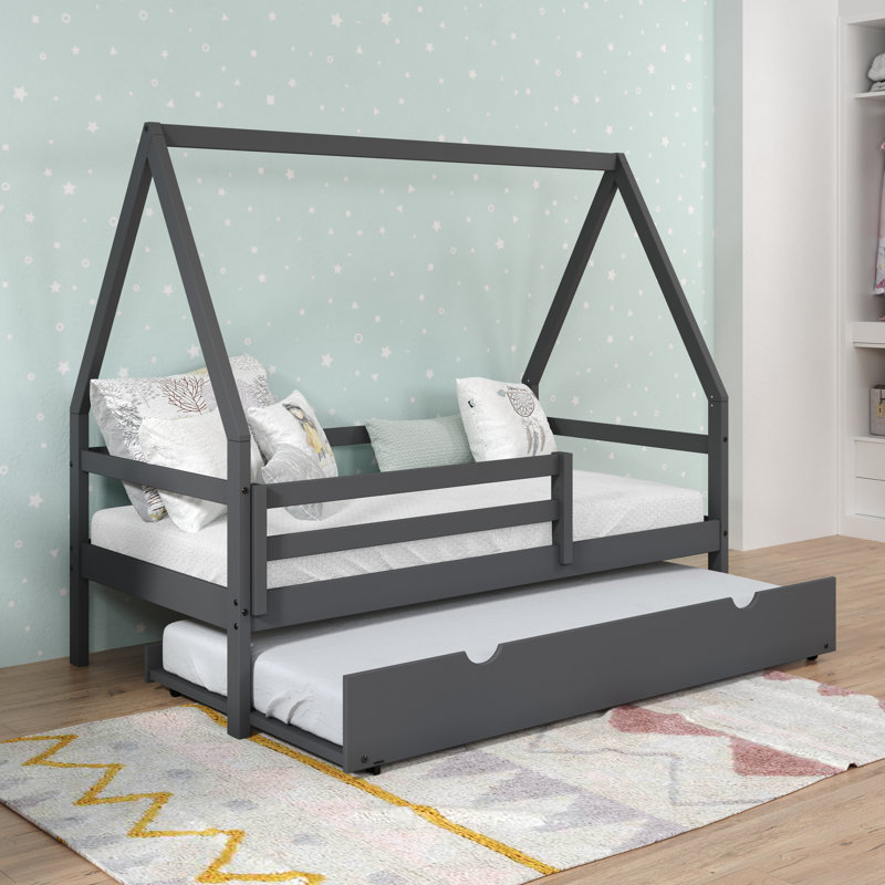 Lit simple gris foncé A-Frame