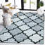 Modern Grey Geometric Area Rug & Runner – Non Slip Large Living Room, Bedroom, Hallway & Kitchen Carpet-295338050