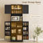 Armoire de cuisine avec porte-épices 71,5 po de hauteur, noir-1205253666