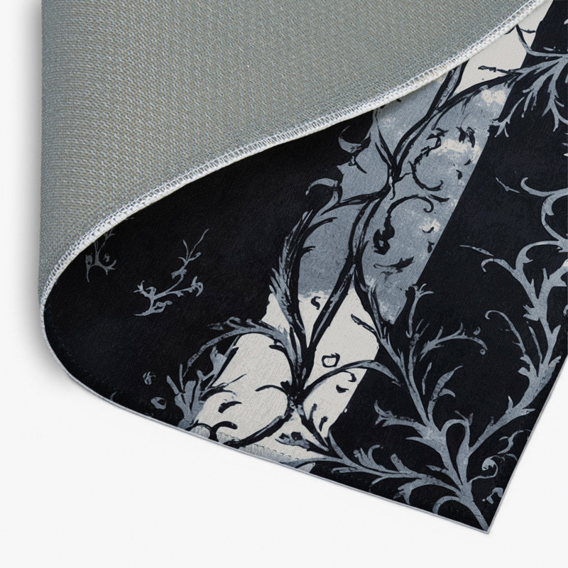 Charcoal Garden Indoor And Outdoor Area Rug, Rectangle 8' x 10'