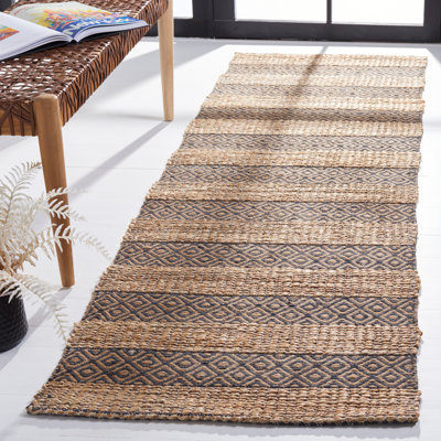 Sonny Geometric Flatweave Charcoal/Natural Area Rug