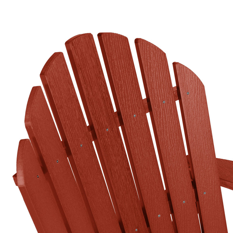 Anette Plastic Folding and Reclining Adirondack Chair, Rustic Red
