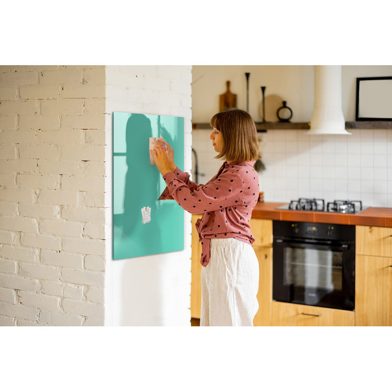 Magnetic Glass Dry Erase Board, Turquoise