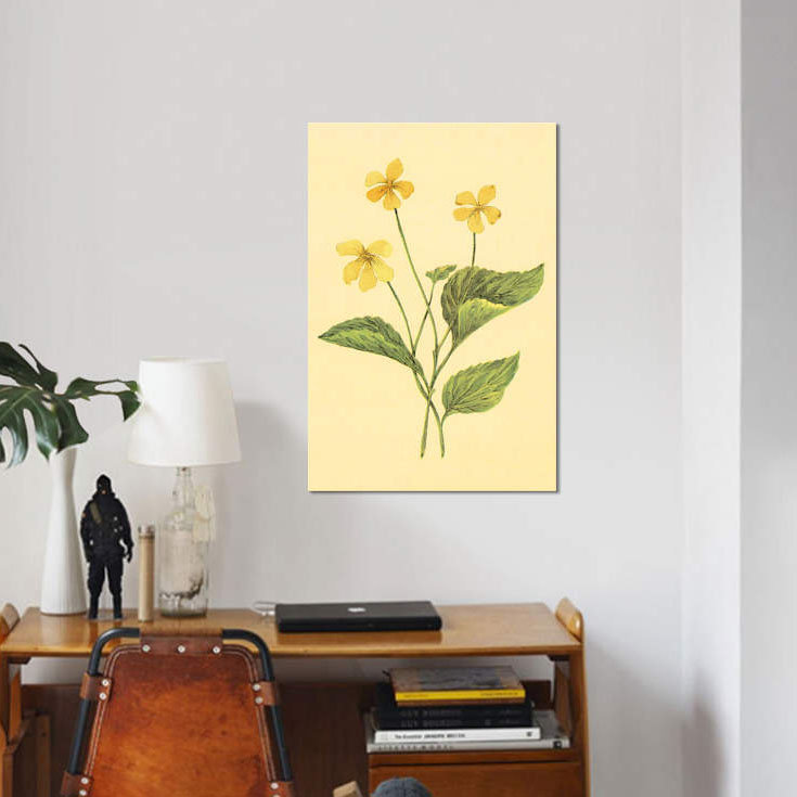 «Yellow Violet», reproduction sur toile, H 18 po x l 12 po x P 1,5 po, Pas de tapis, Toile tendue