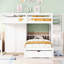 Lit superposé simple au-dessus de simple avec garde-robe et tiroirs blancs