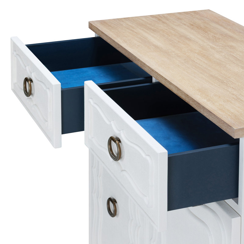 Hibiscus Hall Chest, Indigo, Silk Linen