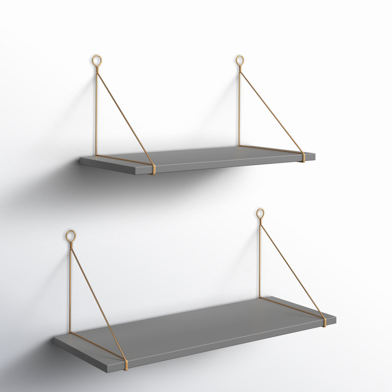 Doddington 2 Piece Bracket Shelf, Gray
